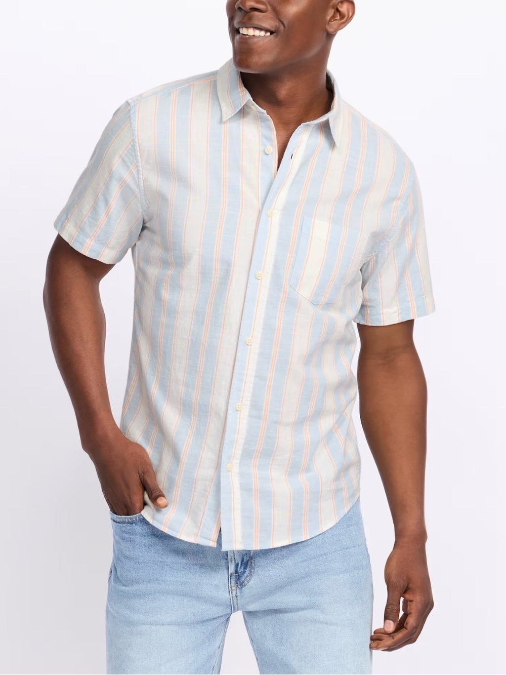 Hawker Rye Linen Like SS Button Down Blue Small NWT STITCH FIX